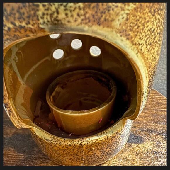 Vintage Ceramic Gentleman Candle Holder – Brown Top Hat Man Wax/Oil Burner – MCM - Picture 4 of 9